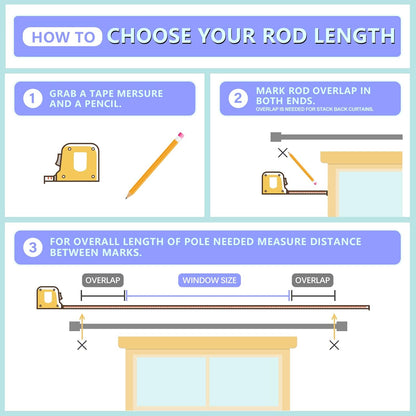 Adjustable Curtain Rod with Aluminium Finials