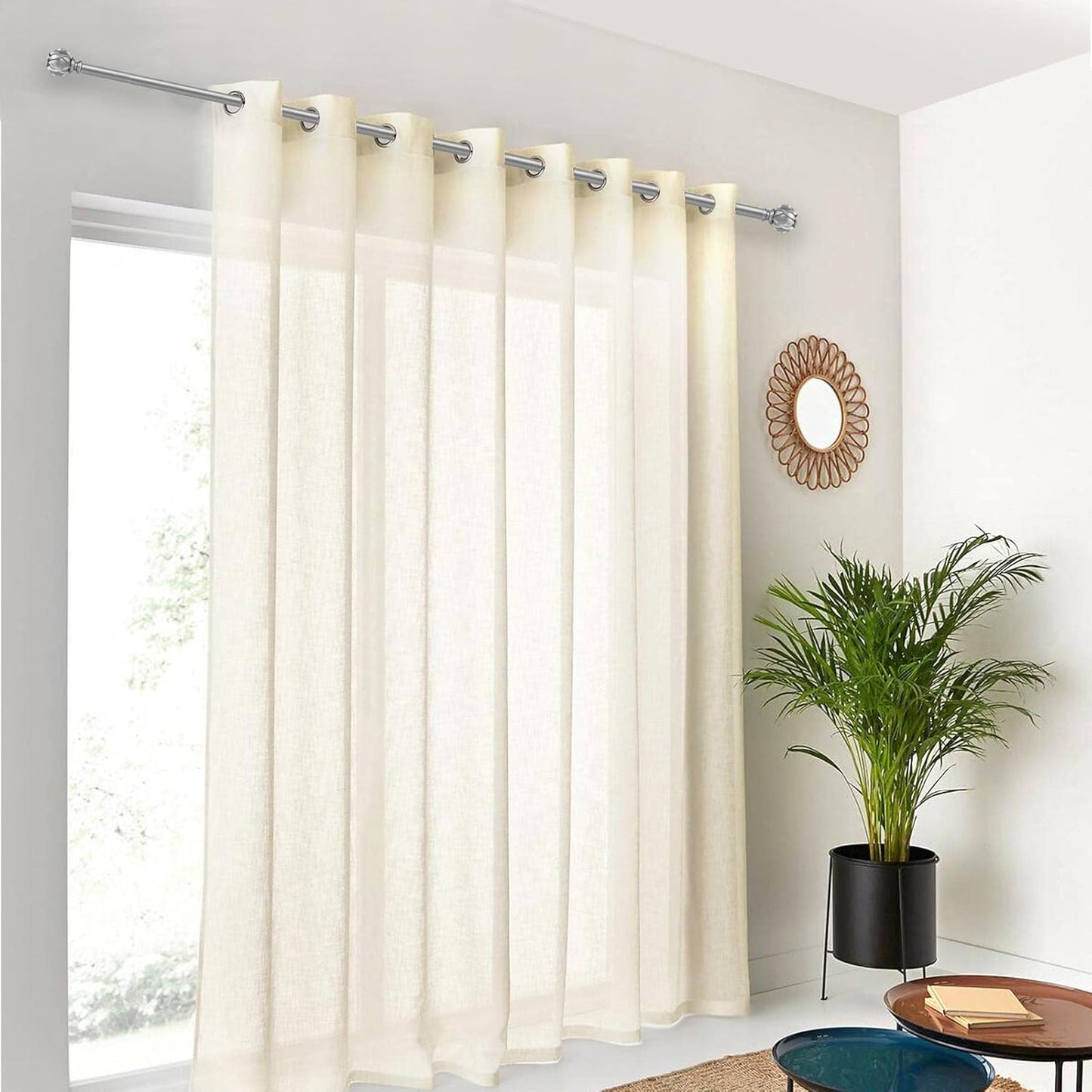 Silver Decorative Curtain Rod Finials Set