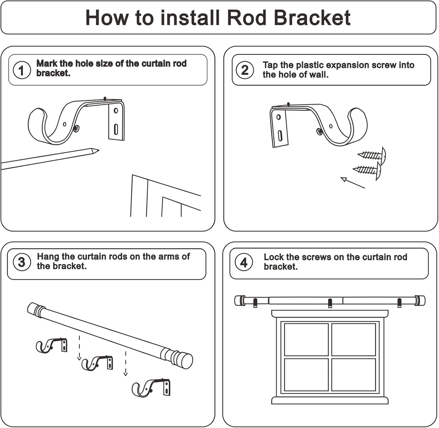 Adjustable Curtain Rod with Aluminium Finials