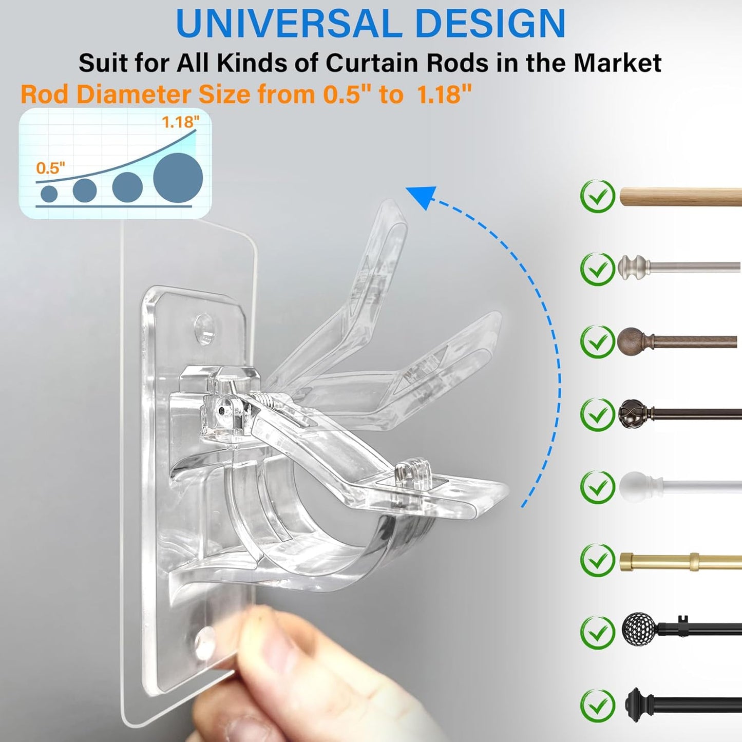 No-Drill Self-Adhesive Curtain Hooks