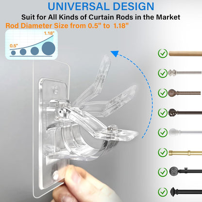 No-Drill Self-Adhesive Curtain Hooks