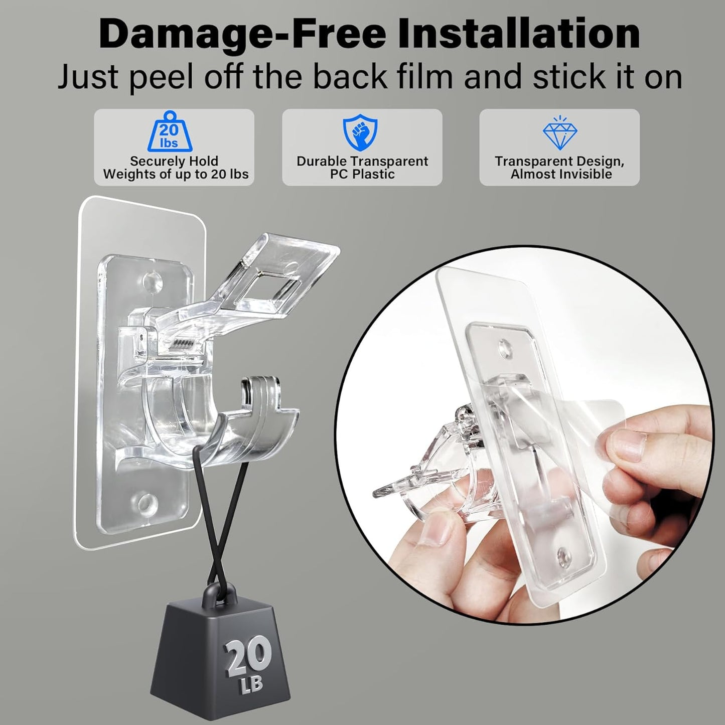 No-Drill Self-Adhesive Curtain Hooks