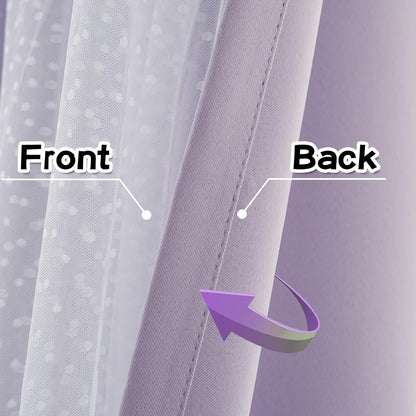 Polka Dot Lavender Blackout Curtain Set