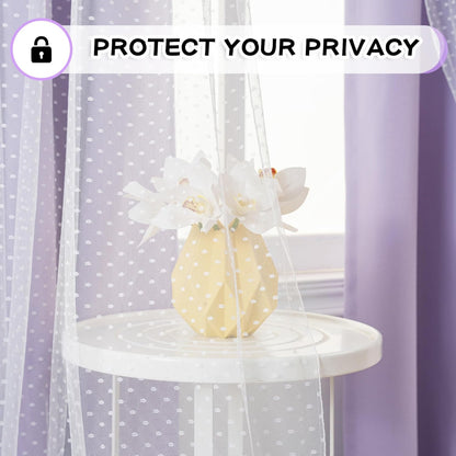 Polka Dot Lavender Blackout Curtain Set