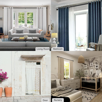 Adjustable Curtain Rod with Aluminium Finials