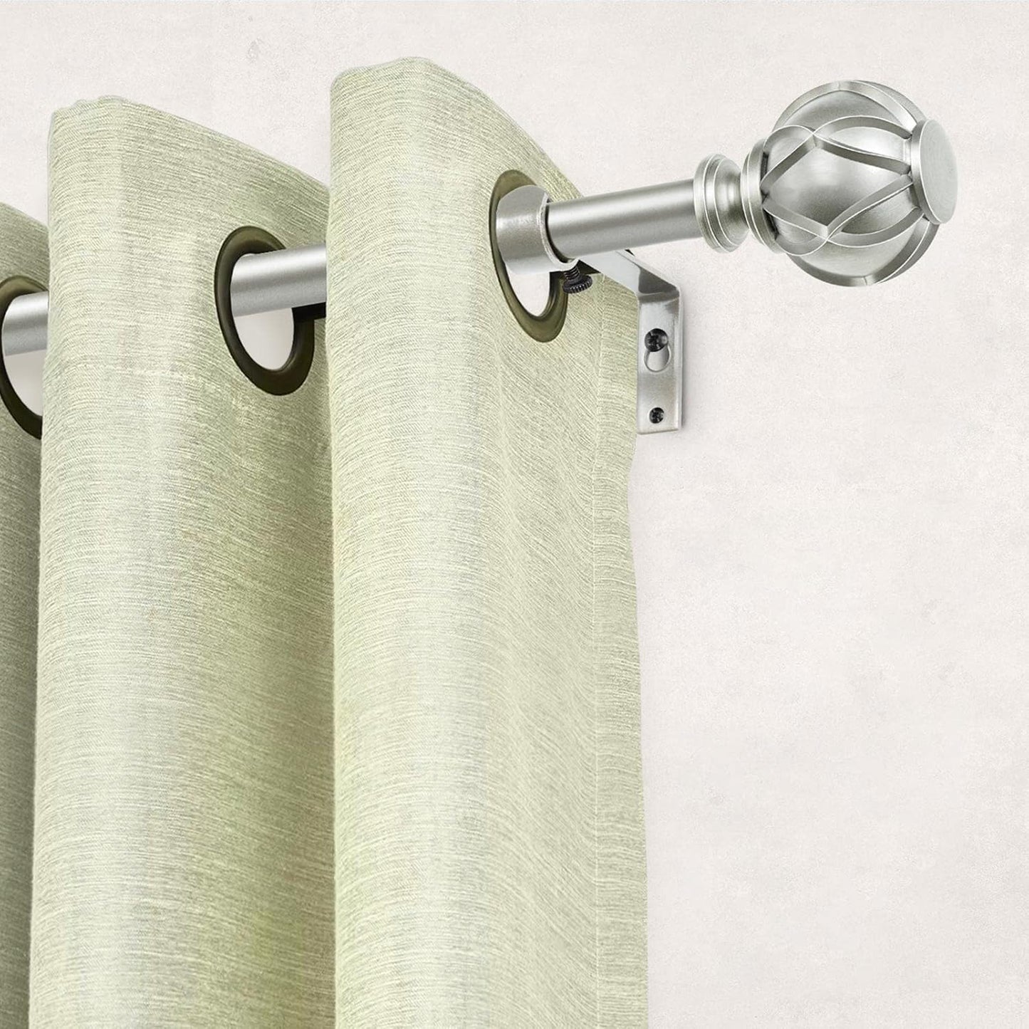 Silver Decorative Curtain Rod Finials Set